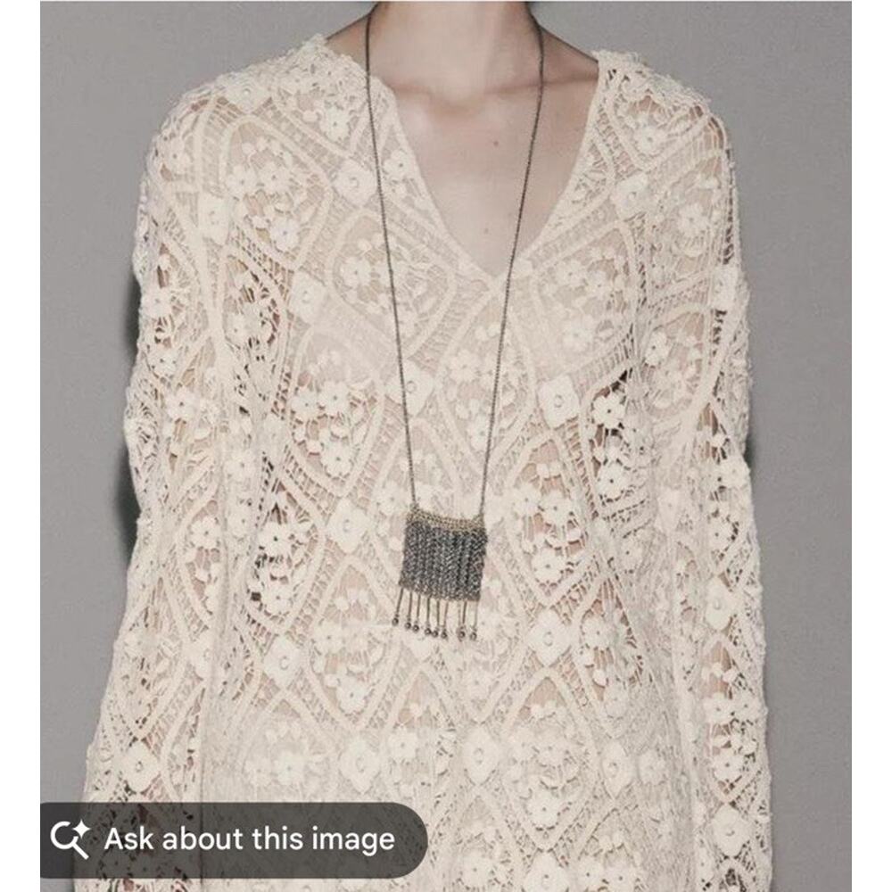 Zara Macrame Dress 2026 Med NWT boho